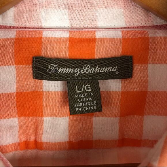 Tommy Bahama Orange Plaid Women's Sz Large - Picture 2 of 9